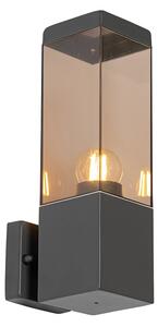 Moderna vanjska zidna lampa tamno siva s dimom - Malios