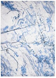 Jednostavan bijelo-plavi tepih s apstraktnim uzorkom Širina: 80 cm | Duljina: 150 cm