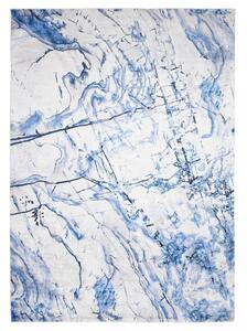 Jednostavan bijelo-plavi tepih s apstraktnim uzorkom Širina: 80 cm | Duljina: 150 cm