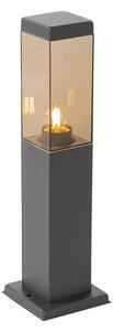 Moderni vanjski rasvjetni stup tamno sivi s dimom 45 cm - Malios