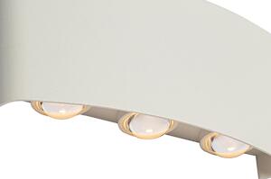 Vanjska zidna svjetiljka bijela sa 6 LED svjetiljki IP54 - Silly