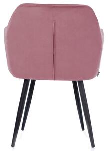 Ružičasta blagovaonska fotelja od baršuna ARGENTO
