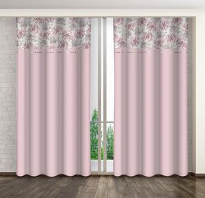 Ružičasta ukrasna zavjesa s printom ružičastih božura Širina: 160 cm | Duljina: 250 cm