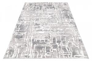 Sivi dizajnerski tepih sa svijetlim apstraktnim uzorkom Širina: 140 cm | Duljina: 200 cm