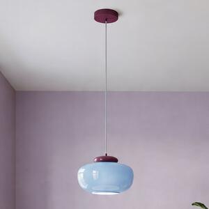 EGLO Berardelli viseća svjetiljka, plava/bordo, Ø 30 cm, staklo, E27, prigušiva, Plava, Dnevni boravak/blagovaonica, Staklo