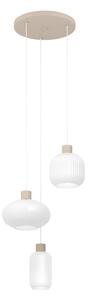 EGLO Dasmina viseća lampa, 3 žarulje, bijela/pješčana, staklo, E27, prigušiva, Bijela, Dnevni boravak/blagovaonica, Staklo