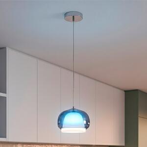 EGLO Belomontejo viseća lampa, Ø 22 cm, plavo-prozirna, staklo, prigušiva, Plava, Dnevni boravak/blagovaonica, Staklo
