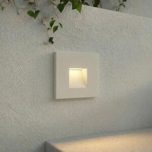 Lindby LED ugradbena zidna svjetiljka Alune, bijela, četvrtasta, 8x8 cm, IP65, Bijela, Aluminij