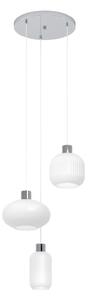 EGLO Dasmina viseća lampa, 3 žarulje, bijela/krom, staklo, E27, prigušiva, Bijela, Dnevni boravak/blagovaonica, Staklo