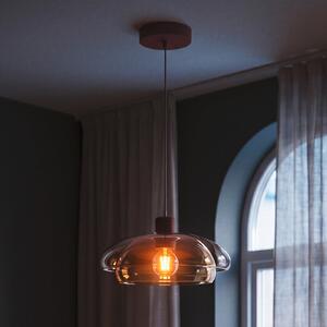 EGLO Salesiani viseća lampa, bordo, staklo, metal, E27, prigušiva, Crvena, Dnevni boravak/blagovaonica, Staklo