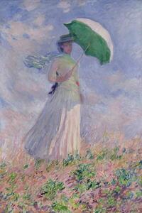 Monet, Claude - Reprodukcija umjetnosti Woman with a Parasol turned to the Right, 1886, (26.7 x 40 cm)