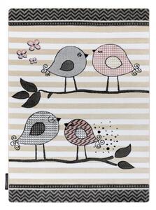 Dječji tepih PETIT - Ptice - bež-bijela Birds Rug - beige 120x170 cm