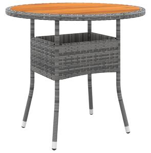 VidaXL Vrtni stol Ø 80 x 75 cm od bagremovog drva i poliratana sivi