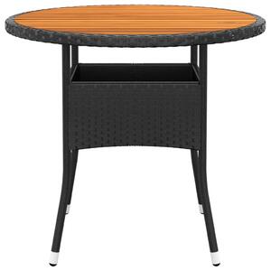 VidaXL Vrtni stol Ø 80 x 75 cm od bagremovog drva i poliratana crni