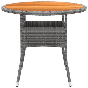 VidaXL Vrtni stol Ø 80 x 75 cm od bagremovog drva i poliratana sivi