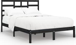 VidaXL Okvir za krevet crni masivno drvo 120 x 190 cm 4FT mali bračni