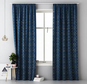 Plave zavjese u skandinavskom stilu na traci 140 x 280 cm