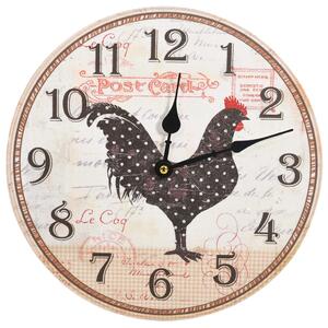 VidaXL 325175 Wall Clock with Chicken Design Multicolour 30 cm MDF