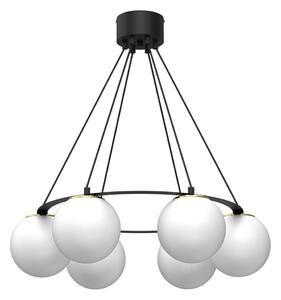 Luster na sajli BALLO 6xE27/15W/230V crna/bijela