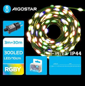 Aigostar - LED Vanjske božićne lampice 300xLED/8 funkcija 33m IP44 multicolor