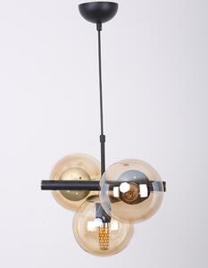 Žuta /crna viseća svjetiljka sa staklenim sjenilom ø 15 cm Cascade – Squid Lighting
