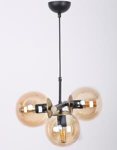 Žuta /crna viseća svjetiljka sa staklenim sjenilom ø 15 cm Cascade – Squid Lighting