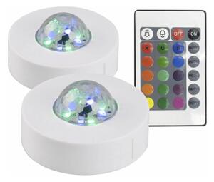 SET 2x LED RGB Dekorativna svjetiljka FESTA 3xAAA/4,5V + daljinski upravljač