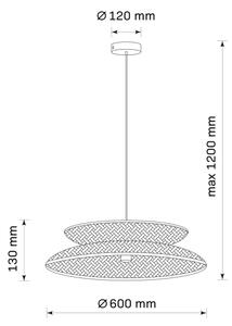 Luster na sajli BALI 1xE27/20W/230V pr. 60 cm bambus