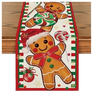 Laneni božićni trkač GINGER PARADE 33x180 cm, bež