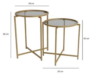 Okrugli pomoćni stolići u setu od 2 kom ø 50 cm Gold - Neostill