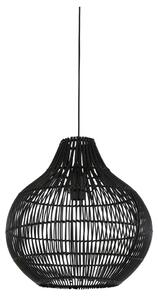 Crna stropna svjetiljka sa sjenilom od ratana ø 40 cm Pacino - Light & Living