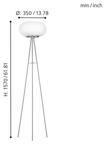 EGLO 86817 - Podna lampa OPTICA 2xE27/60W