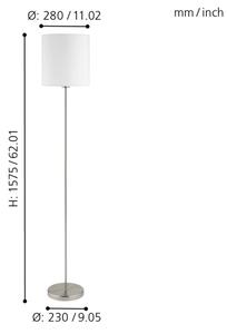 Eglo 95164 - Podna lampa PASTERI 1xE27/60W/230V