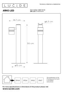 Lucide 14867/49/12 - LED Vanjska lampa ARNE-LED 1xGU10/5W/230V mat krom IP44