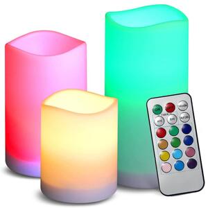 Postavite 3 velike LED svijeće RGB + daljinski upravljač
