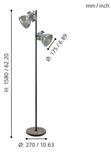 Eglo 49722 - Podna lampa BARNSTAPLE 2xE27/40W/230V