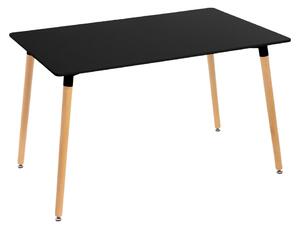Crni blagovaonski stol s crnom pločom stola 80x120 cm – Casa Selección