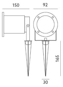 LED Vanjska svjetiljka BLAKE 2 GU10/4W/230V