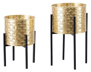 Set od 2 stalka za žardinjere u zlatnoj boji Mauro Ferretti Glissy, visine 38 cm
