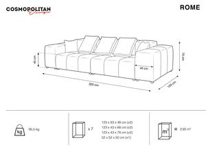 Ružičasta baršunasta sofa 320 cm Rome Velvet - Cosmopolitan Design