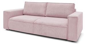 Svijetlo ružičasta sklopiva sofa od samta 245 cm Nihad – Bobochic Paris