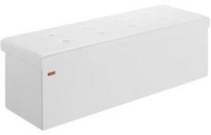 Casaria Tabure s prostorom za pohranu BELLA, 115x38x38 cm, bijeli