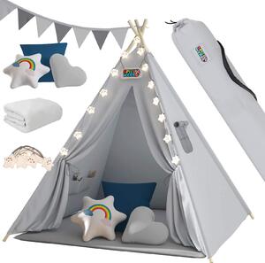 Spielwerk Dječji šator teepee JULIUS, 120x120x160 cm, siva/plava