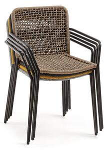 Bež vrtna stolica sa čeličnom konstrukcijom Kave Home Bomer