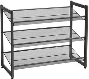 SongmicsHome Modularni regal za cipele IDA, 3 police, 74x31x63 cm, crni