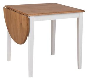 Smeđe bijeli blagovaonski stol od drva kaučukovca sa sklopivom pločom Actona Brisbane