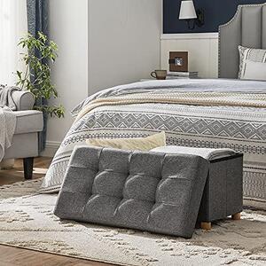 Tabure s prostorom za pohranu na nogicama OTO, 76x38x40 cm, antracit SongmicsHome
