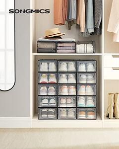 Organizator za cipele MARI, 18 kutija, prozirni/crni SongmicsHome