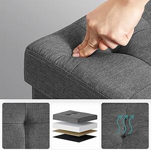 Tabure s prostorom za pohranu na nogicama OTO, 76x38x40 cm, antracit SongmicsHome