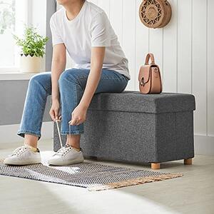 Tabure s prostorom za pohranu na nogicama OTO, 76x38x40 cm, antracit SongmicsHome